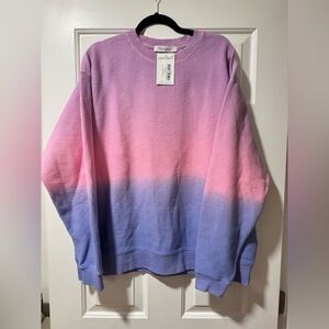 NWT Moon Ryder Purple & Pink Ombre Ribbed Pullover